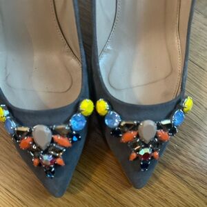Embellished Gray J Crew Women's Shoes